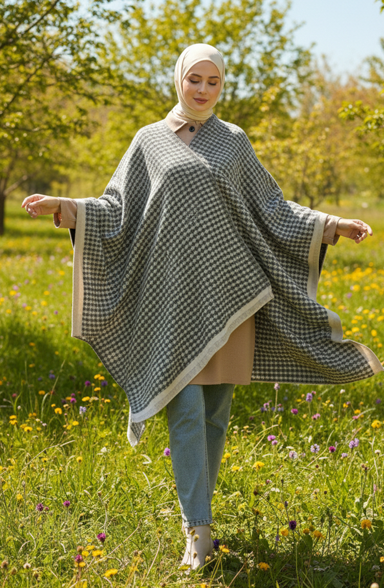 Poncho à épaules Et Châle 2076-01 Kaki 2076-01