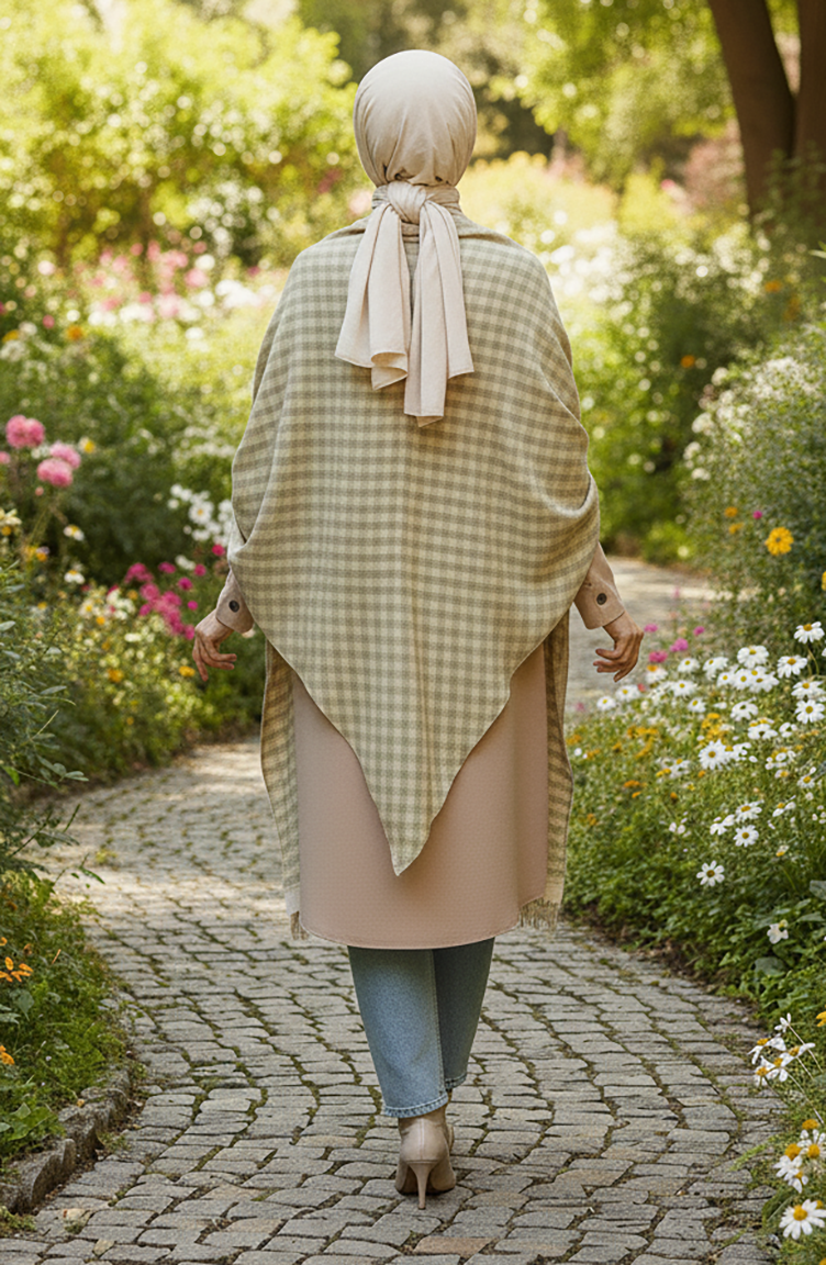 شال بونشو للكتف 2079-01 خردلي 2079-01