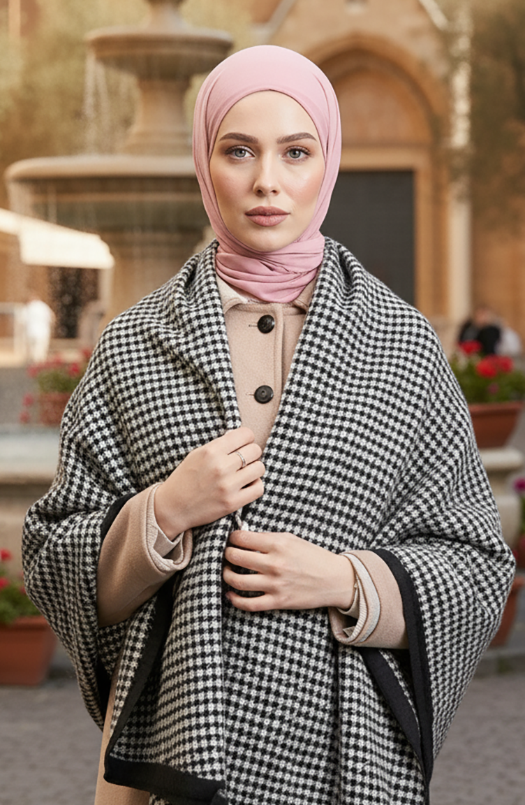 Châle D`épaule 1067-01 Noir Et Blanc 1067-01