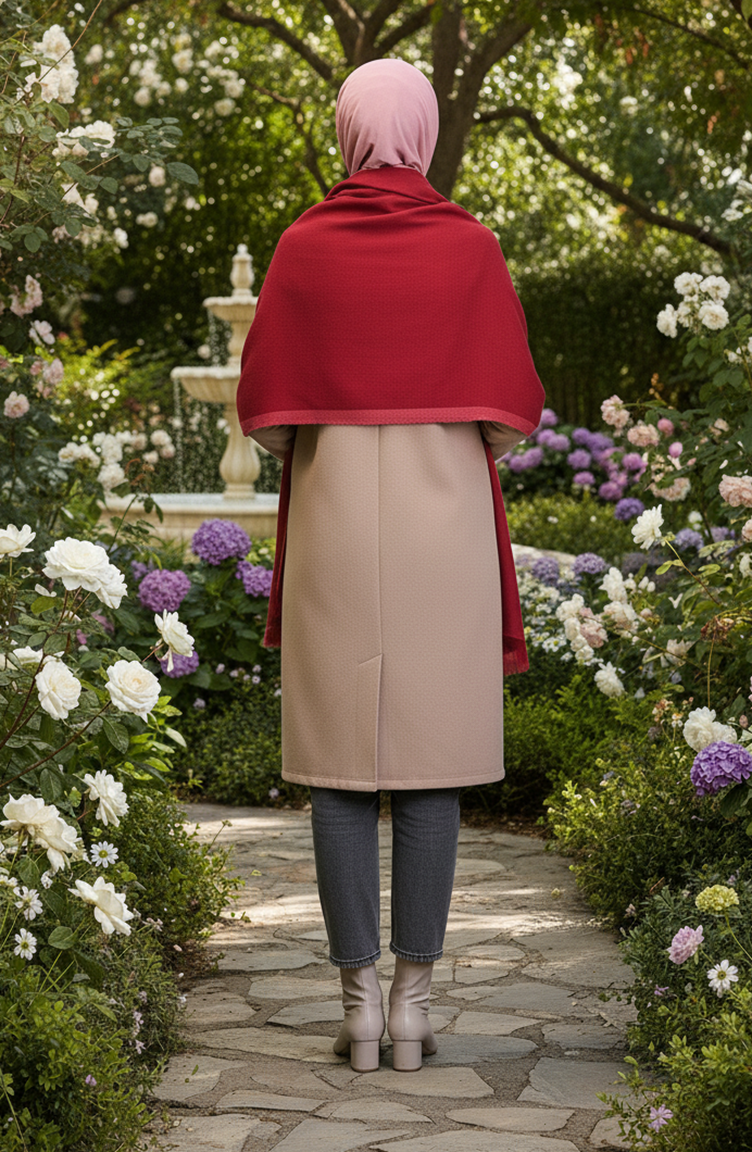 Shoulder Shawl 1095-01 Claret Red 1095-01