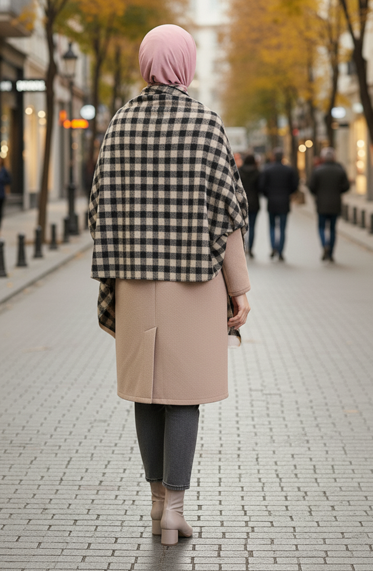 Schulterschal 1072-01 Schwarz Khaki 1072-01