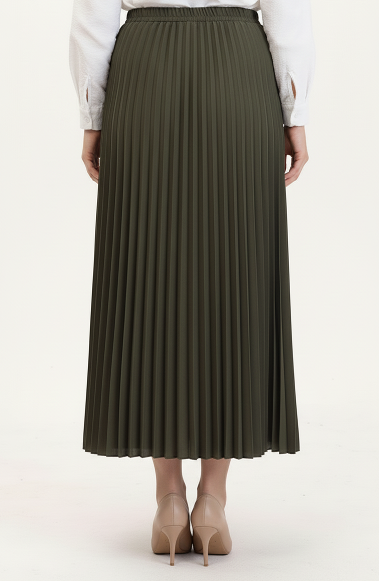 Piliseli Etek 0027-06 Haki