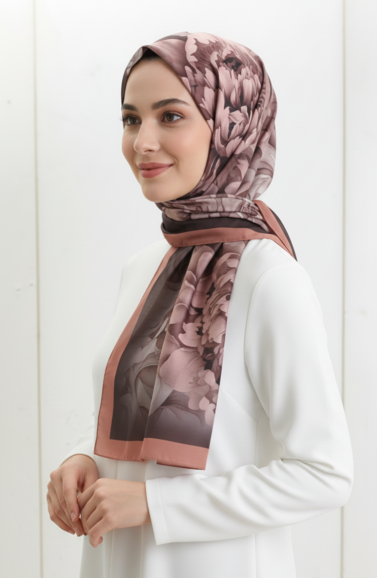 Floral Patterned Scarf 1014-03 Baby Pink 1014-03