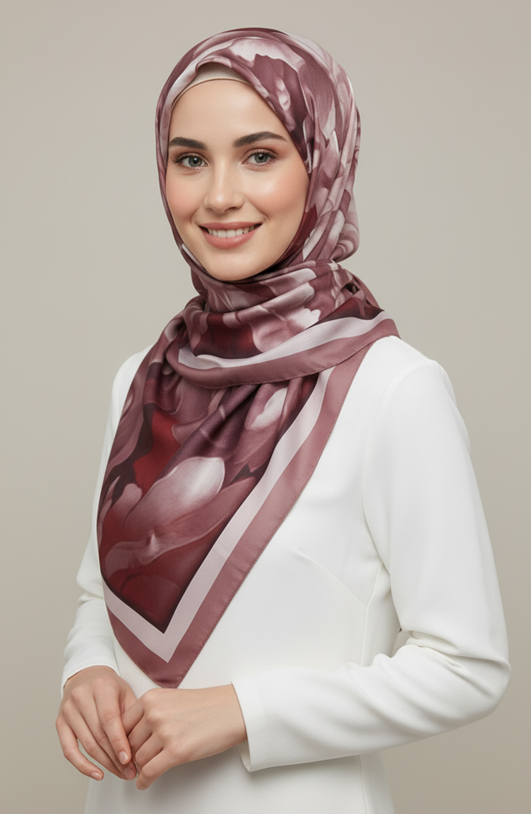 Schal Mit Blumenmuster 1015-05 Rosa 1015-05