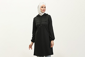 hooded black tunic